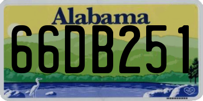 AL license plate 66DB251