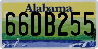 AL license plate 66DB255