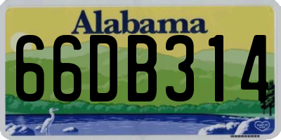 AL license plate 66DB314
