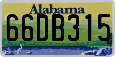 AL license plate 66DB315
