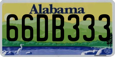 AL license plate 66DB333