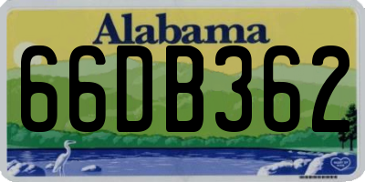 AL license plate 66DB362