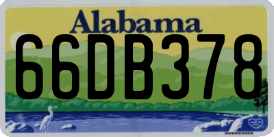 AL license plate 66DB378