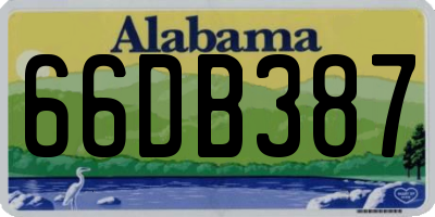 AL license plate 66DB387