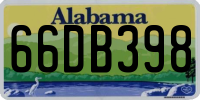 AL license plate 66DB398