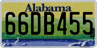AL license plate 66DB455