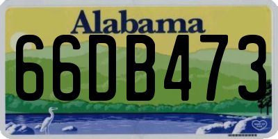 AL license plate 66DB473