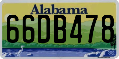 AL license plate 66DB478