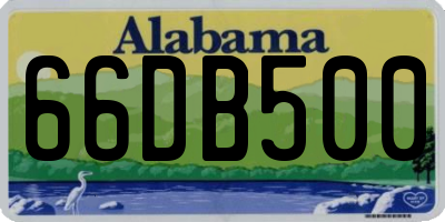 AL license plate 66DB500