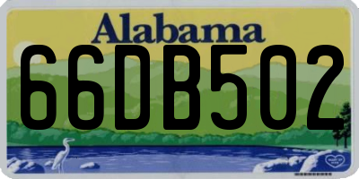 AL license plate 66DB502