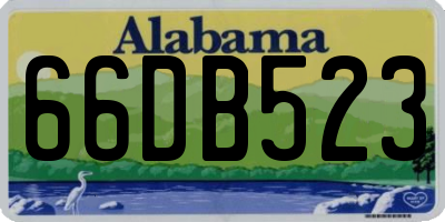 AL license plate 66DB523