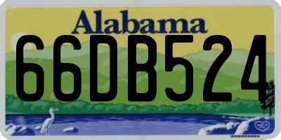 AL license plate 66DB524