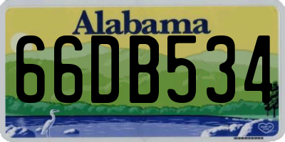 AL license plate 66DB534