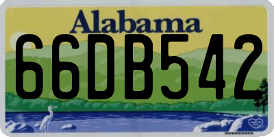 AL license plate 66DB542