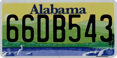 AL license plate 66DB543