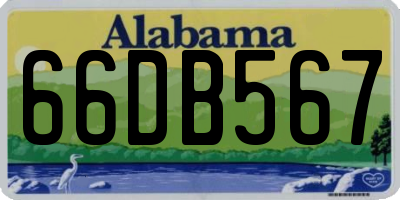 AL license plate 66DB567