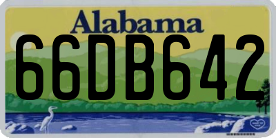 AL license plate 66DB642
