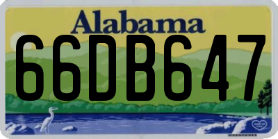 AL license plate 66DB647