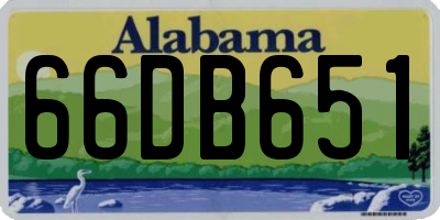AL license plate 66DB651