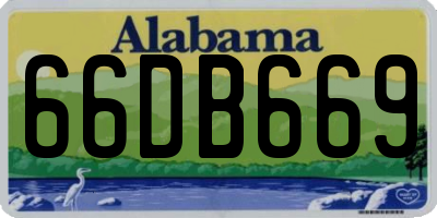 AL license plate 66DB669