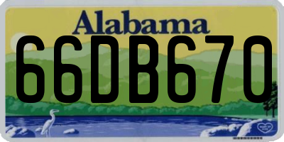AL license plate 66DB670