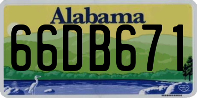 AL license plate 66DB671