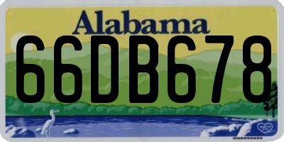 AL license plate 66DB678