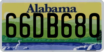 AL license plate 66DB680