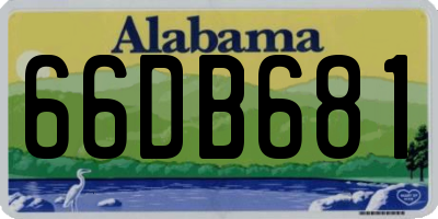 AL license plate 66DB681