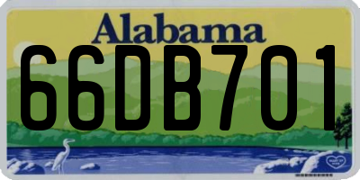 AL license plate 66DB701