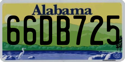 AL license plate 66DB725