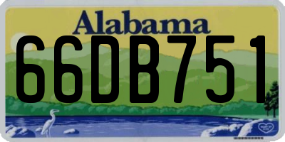 AL license plate 66DB751