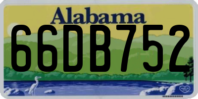 AL license plate 66DB752