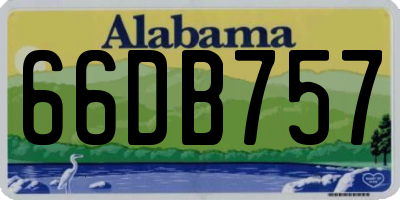AL license plate 66DB757