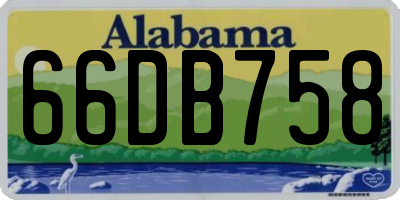 AL license plate 66DB758