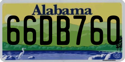 AL license plate 66DB760