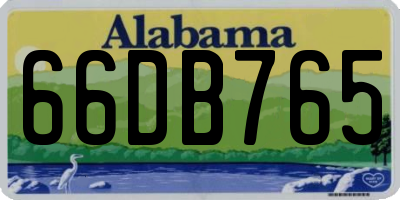 AL license plate 66DB765