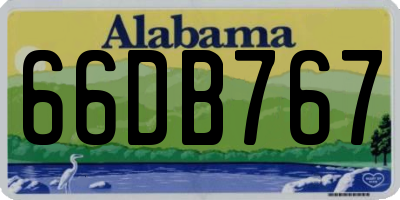 AL license plate 66DB767
