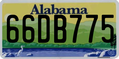AL license plate 66DB775