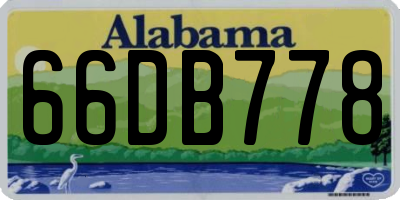 AL license plate 66DB778