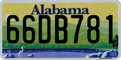 AL license plate 66DB781