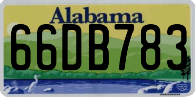 AL license plate 66DB783