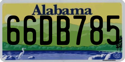 AL license plate 66DB785
