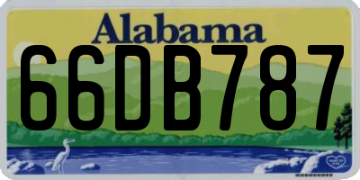 AL license plate 66DB787