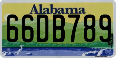 AL license plate 66DB789