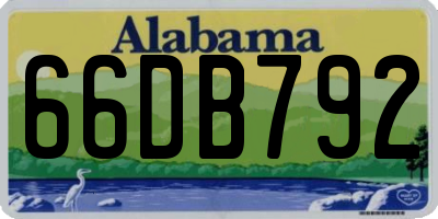 AL license plate 66DB792