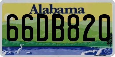 AL license plate 66DB820