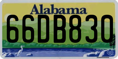 AL license plate 66DB830