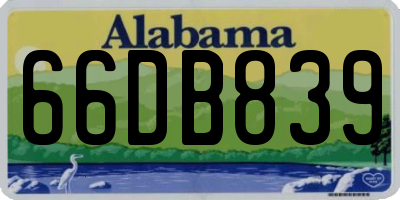 AL license plate 66DB839