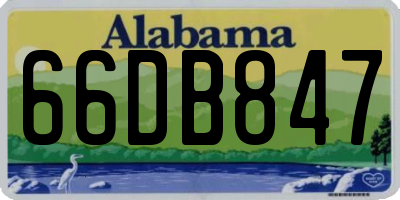 AL license plate 66DB847